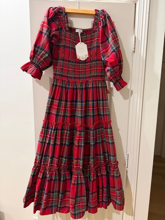 Ivy City Co Dresses & Skirts - Ivy City Co Red Plaid Tiered Smocked Dress